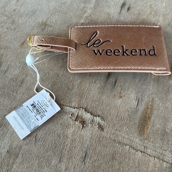 Mudpie le‎ weekend metallic rose gold Luggage Tag One size New travel vacation - Picture 2 of 6